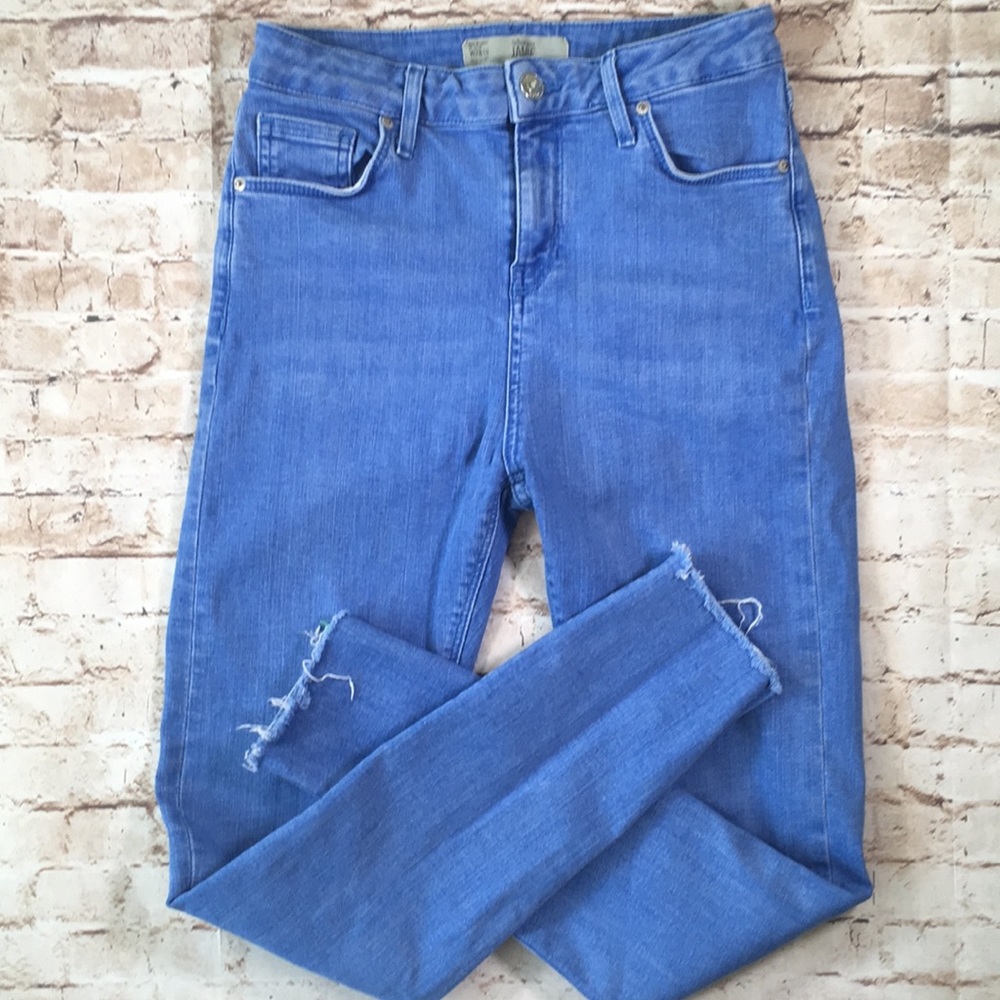 Topshop Motto Raw Hem High Rise Skinny Jean